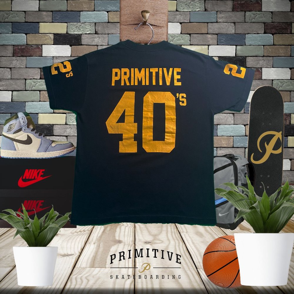 Primitive Skater Graphic Tee Black and Yellow